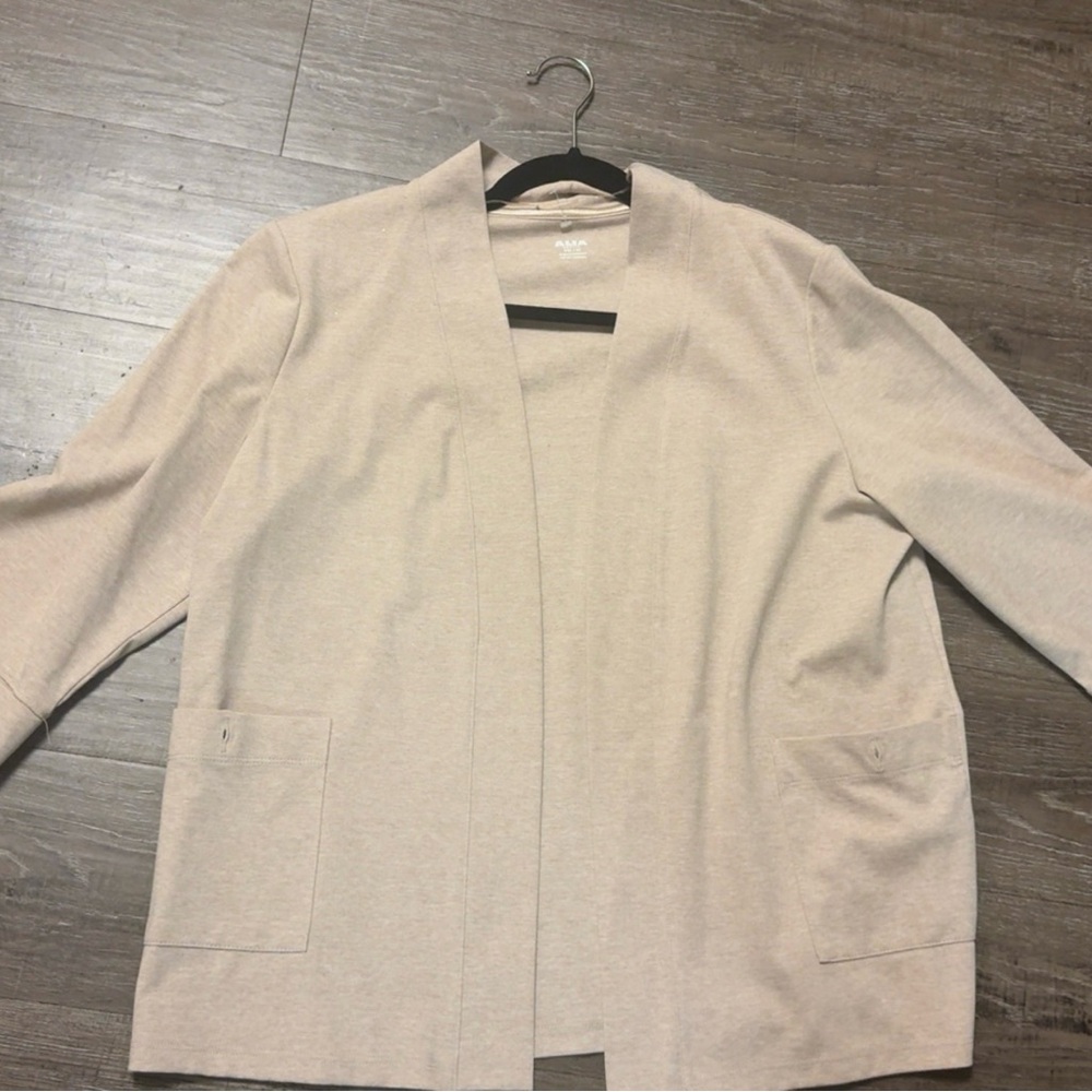 Alia Beige Open Front Cardigan